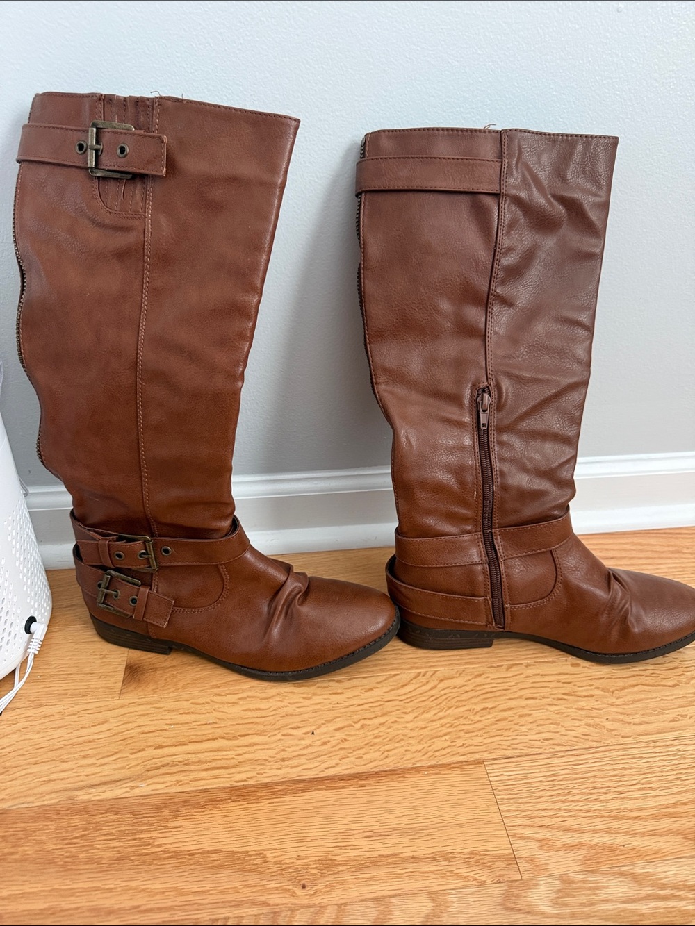 Women’s Over-the-Knee Buckle Riding Boots - Brown
